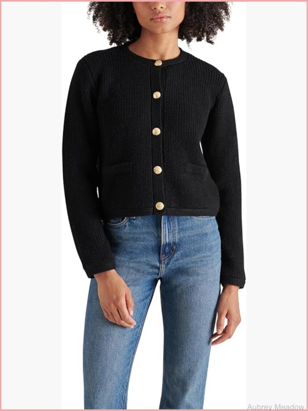 Button Front Sweater Jacket with Welt Pockets